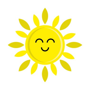 Güneş vektör simgesi. Güneş ışığı logosu, komik tasarım tarzı.