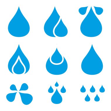 Su damlası ikonu hazır. düz tasarım biçimi mavi renk sürümlerinin vektör sembolüdür..