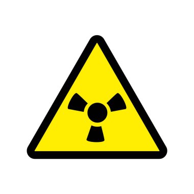 Radyasyon simgesi Tehlike logosu Yaratıcı sembol kavramı Soyut vektör çizimi