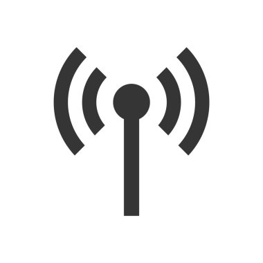 Beyaz arkaplan vektöründe radyo dalgaları simgesi