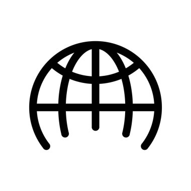 Küre simgesi vektörü. İnternet sembolü