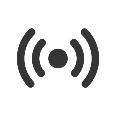 Beyaz arkaplan vektöründe radyo dalgaları simgesi