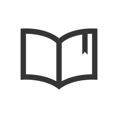 Books logo kütüphanesi simgesi. Vektör illüstrasyonu