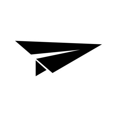 Kağıt düzlem simgesi logosu Yaratıcı sembol Minimalist soyut vektör çizimi