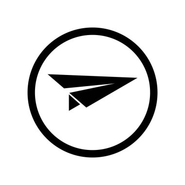 Kağıt düzlem simgesi logosu Yaratıcı sembol Minimalist soyut vektör çizimi