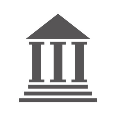 Banka simgesi düz biçim vektör çizimi