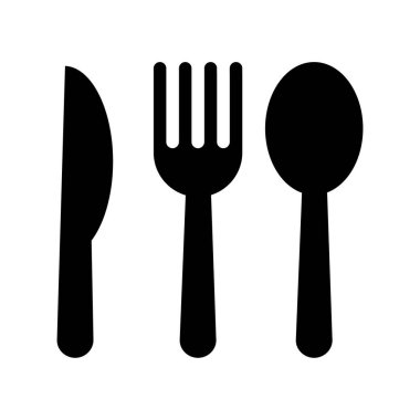 Kaşık çatalı ve bıçak silueti restoran sembolü.