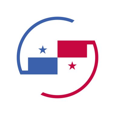 Kuzey ve Orta Amerika Adaları için Panama Dikdörtgeni Bayrak Vektör Simgesi Düğmesi