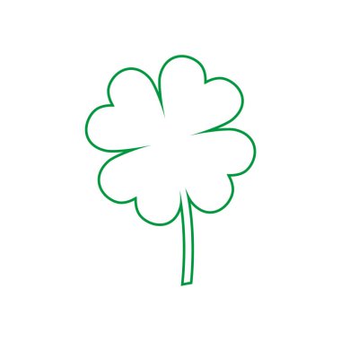 Yonca ikonu yeşil yonca. İrlanda şans sembolü.