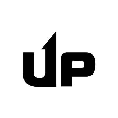 UP simgesi logosu. Vektör illüstrasyonu 