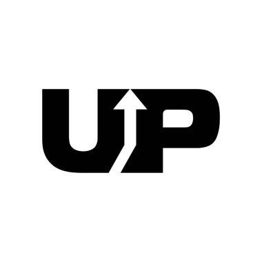 UP simgesi logosu. Vektör illüstrasyonu 