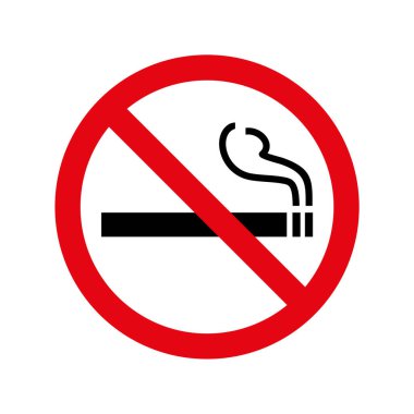 Sigara içilmiyor. Yasak simge. Yazıcı Vektörü