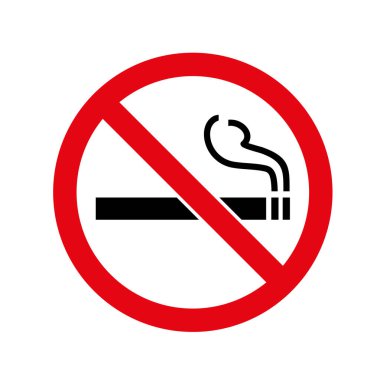 Sigara içilmiyor. Yasak simge. Yazıcı Vektörü