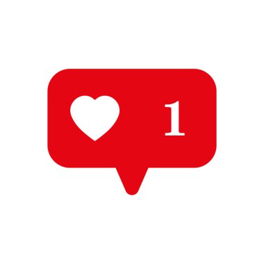 Aşk dolu kalp, sohbet, konuşma baloncukları ikonu. Beyaz arka planda izole edilmiş. vektör illüstrasyonu.