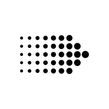 Arrow yarım ton simgesi ve sembol. Vektör