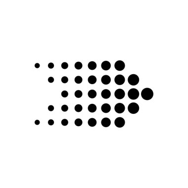 Arrow yarım ton simgesi ve sembol. Vektör