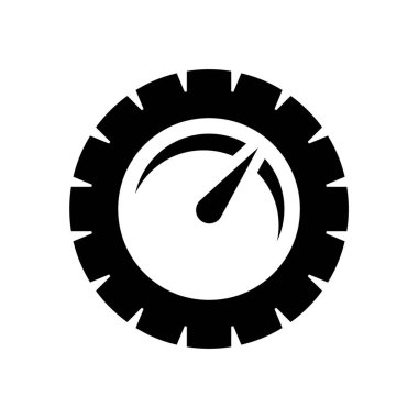 Takometre, hız göstergesi ve gösterge simgesi. Hız levhası logosu. Vektör