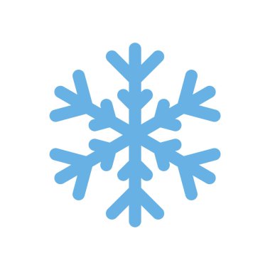 Beyaz arkaplanda kar simgesi mavi, kış ruh hali vektörü