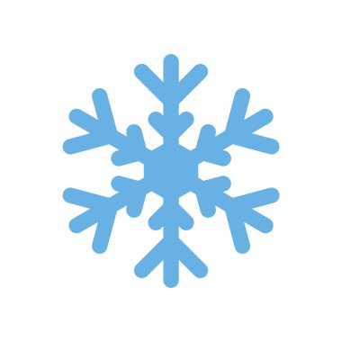 Beyaz arkaplanda kar simgesi mavi, kış ruh hali vektörü