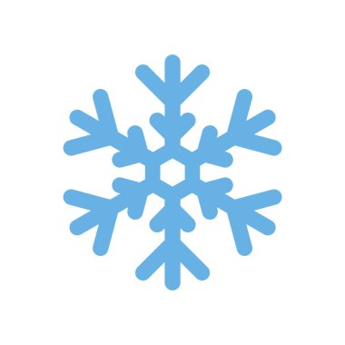 Beyaz arkaplanda kar simgesi mavi, kış ruh hali vektörü