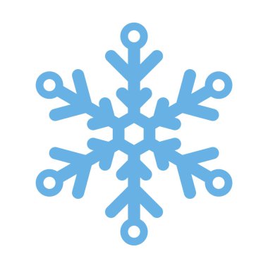 Beyaz arkaplanda kar simgesi mavi, kış ruh hali vektörü