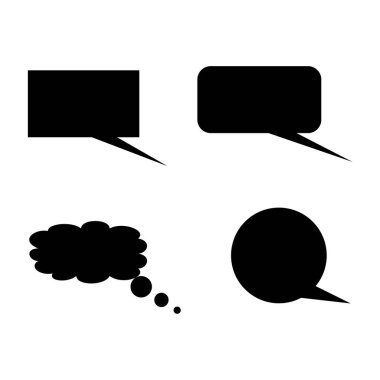 Sohbet ve Konuşma Balonu Iicon Set. Vektör