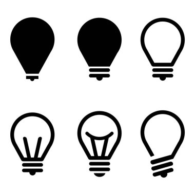 Lamba simgesi ayarlandı. Ampul. Fikir simgesi