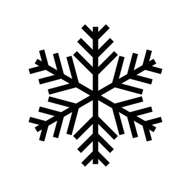 Beyaz arkaplan vektör illüstrasyonunda düz stil kar tanesi simgesi