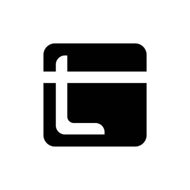 T logosu simgesi. Vektör illüstrasyonu 