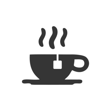 Beyaz arkaplanda çay fincanı simgesi vektörü