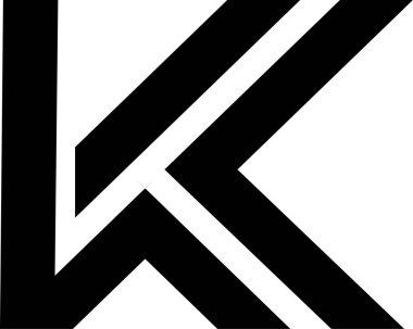 K harfi logosu. Vektör illüstrasyonu