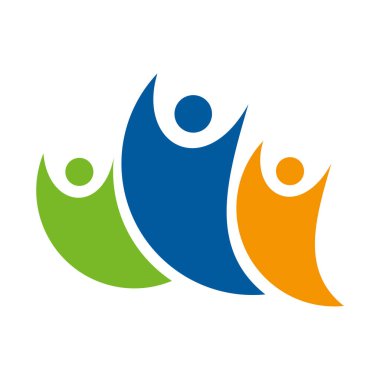 İnsanlar logo simgesini önemser. Vektör illüstrasyonu