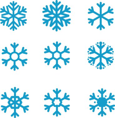 vektör kar tanesi simgeleri kümesi