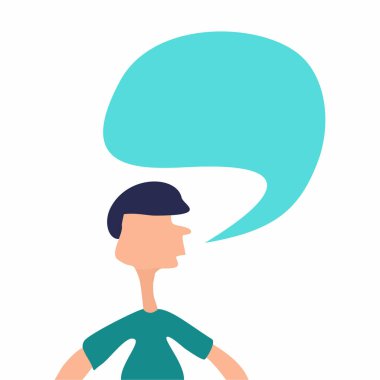 konuşma balonu vektör çizim tasarımı ile avatar adam