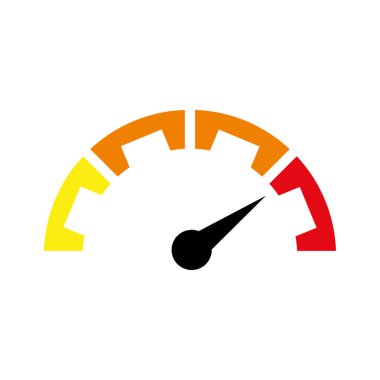 Takometre, hız göstergesi ve gösterge simgesi. Hız levhası logosu. Vektör