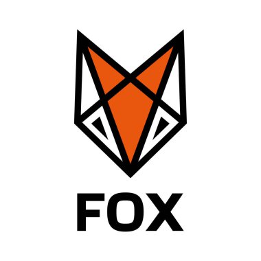 Fox baş simgesi vektör illüstrasyonu