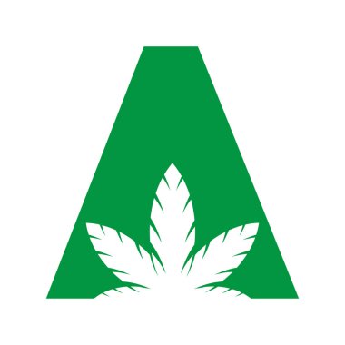 Çember vektör illüstrasyonuna ilişkin A harfi kenevir logosu kavramı