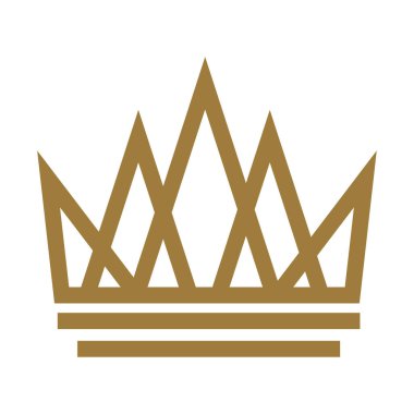 Beyaz arkaplan vektör illüstrasyonunda Altın Taç Logosu Soyut Tasarımı