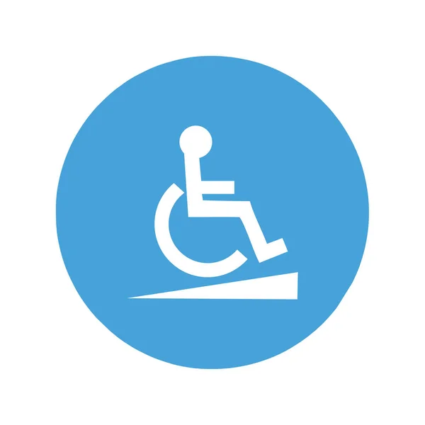Disabled Handicap Icon Flat Design Style Vector Illustration — Stock Vector