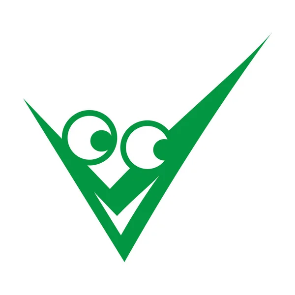 Funny Checkmark Logo Concept Creative Symbol Minimalist Abstract Icon Vector — Stock Vector