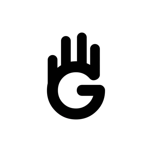 Hand Λογότυπο Concept Δημιουργική Σύμβολο Μινιμαλιστική Αφηρημένη Εικόνα Διάνυσμα Εικονογράφηση — Διανυσματικό Αρχείο