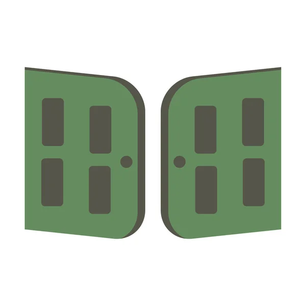 Porte Ouverte Logo Design Simple Icône Vecteur — Image vectorielle