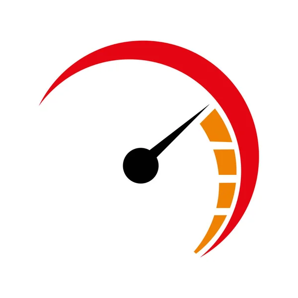 Tachometr Prędkościomierz Ikona Wskaźnika Logo Znaku Prędkości Wektor — Wektor stockowy