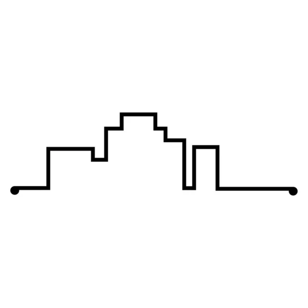 Cidade Logotipo Conceito Linha Estilo Vetor —  Vetores de Stock