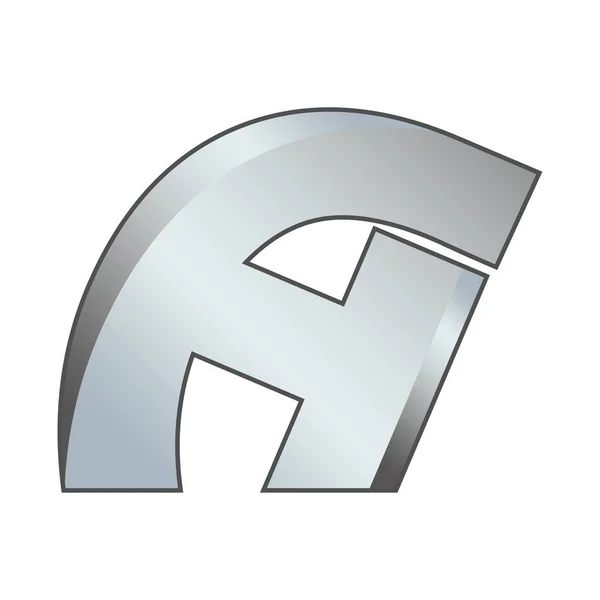Буква Logo Metallic Style Vector Illustration — стоковый вектор