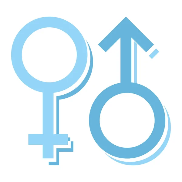 Icône Symbole Genre Masculin Féminin Style Design Plat — Image vectorielle
