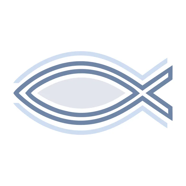 Ichthys的基督教鱼的象征 耶稣鱼矢量图解 — 图库矢量图片