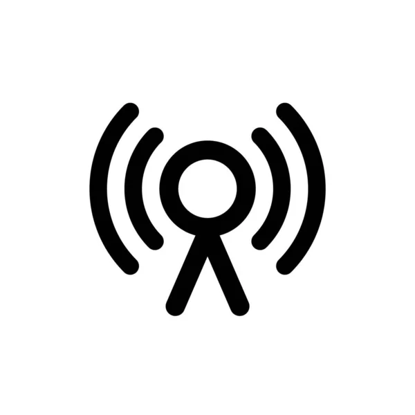 Radiowellen Symbol Auf Weißem Hintergrund Vektor — Stockvektor