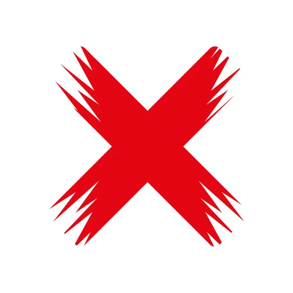 Roter Grunge Buchstabe Zeichen Handgezeichnete Kreuzvektorillustration — Stockvektor