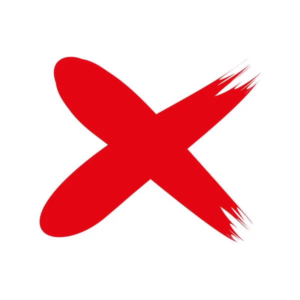 Roter Grunge Buchstabe Zeichen Handgezeichnete Kreuzvektorillustration — Stockvektor